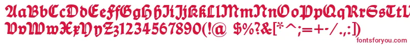 フォントDsballade – 白い背景に赤い文字