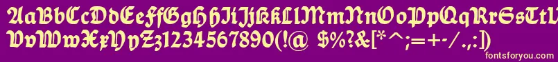 フォントDsballade – 紫の背景に黄色のフォント