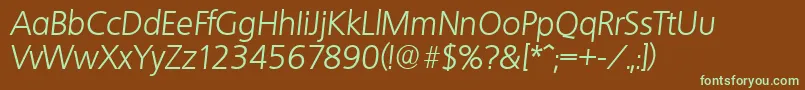 QuebecserialLightItalic Font – Green Fonts on Brown Background