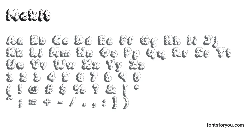 Fuente Mcklt - alfabeto, números, caracteres especiales