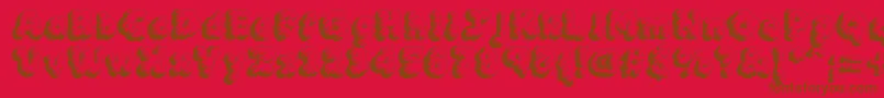 Mcklt Font – Brown Fonts on Red Background