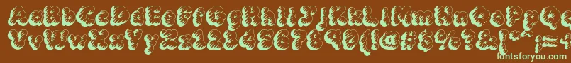 Mcklt-fontti – vihreät fontit ruskealla taustalla