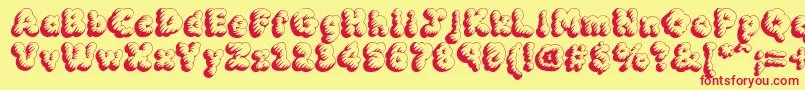 フォントMcklt – 赤い文字の黄色い背景