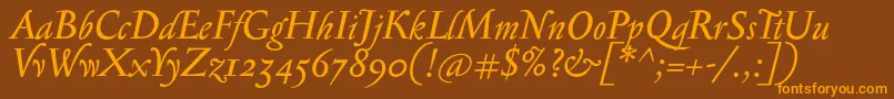 SerapionosfItalic Font – Orange Fonts on Brown Background