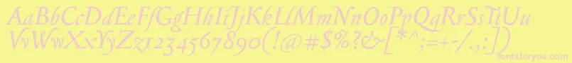 SerapionosfItalic Font – Pink Fonts on Yellow Background