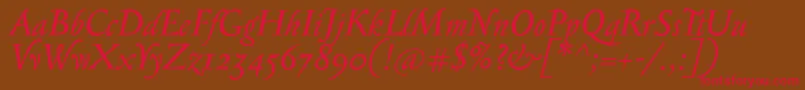 SerapionosfItalic Font – Red Fonts on Brown Background