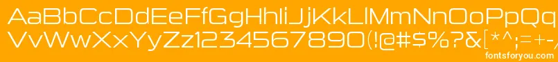 SuigenerisltRegular-fontti – valkoiset fontit oranssilla taustalla