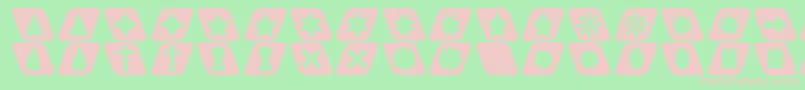 Cutouts2 Font – Pink Fonts on Green Background