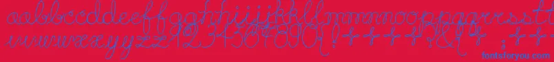 Playdate Font – Blue Fonts on Red Background