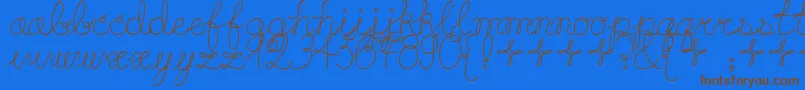 Playdate-Schriftart – Braune Schriften auf blauem Hintergrund