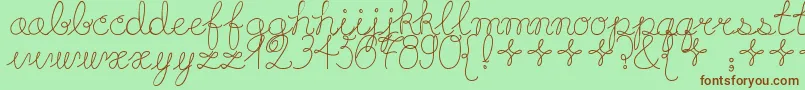 Playdate Font – Brown Fonts on Green Background