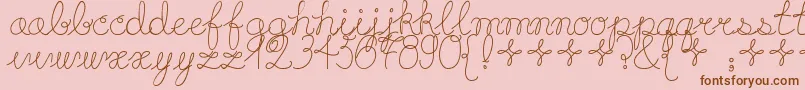 Playdate Font – Brown Fonts on Pink Background