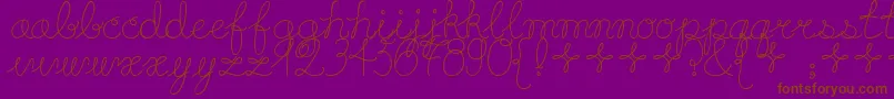 Playdate-Schriftart – Braune Schriften auf violettem Hintergrund