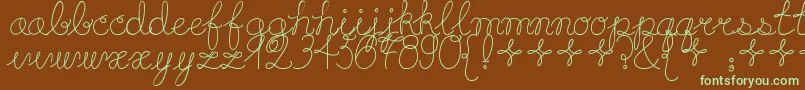 Шрифт Playdate – зелёные шрифты на коричневом фоне