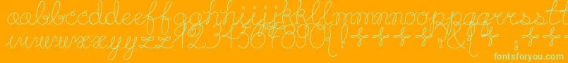 Playdate Font – Green Fonts on Orange Background