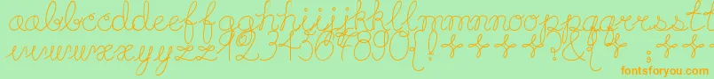 Playdate Font – Orange Fonts on Green Background