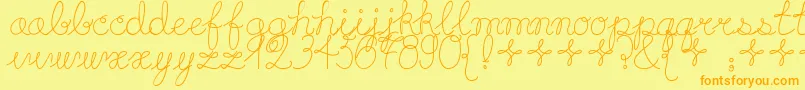 Playdate Font – Orange Fonts on Yellow Background