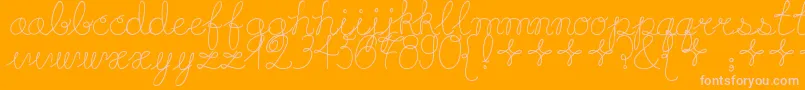 Playdate-Schriftart – Rosa Schriften auf orangefarbenem Hintergrund