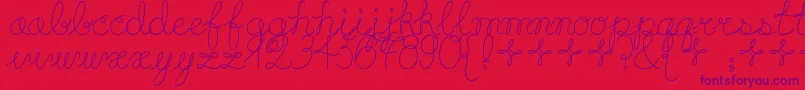 Playdate-Schriftart – Violette Schriften auf rotem Hintergrund