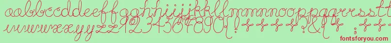 Playdate Font – Red Fonts on Green Background