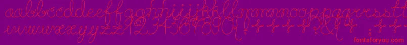 Playdate-Schriftart – Rote Schriften auf violettem Hintergrund