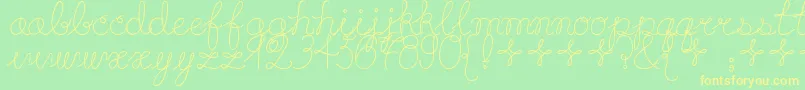 Playdate Font – Yellow Fonts on Green Background