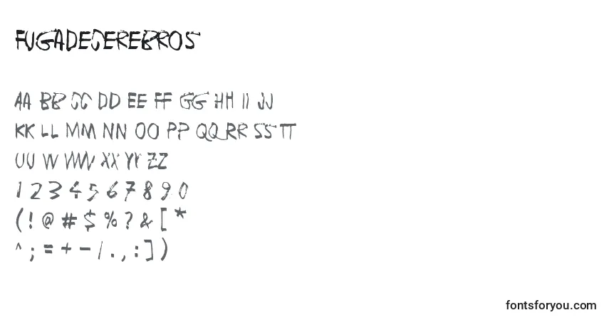 A fonte FugaDeCerebros – alfabeto, números, caracteres especiais