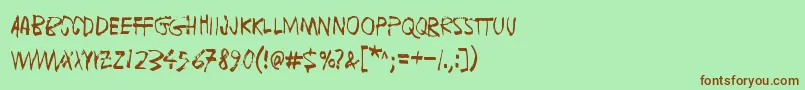 FugaDeCerebros Font – Brown Fonts on Green Background