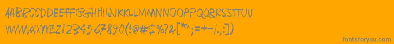 FugaDeCerebros-Schriftart – Graue Schriften auf orangefarbenem Hintergrund