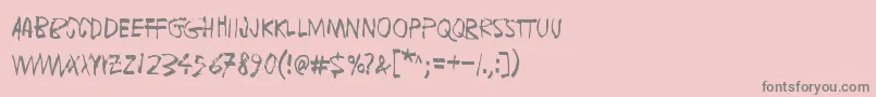 フォントFugaDeCerebros – ピンクの背景に灰色の文字