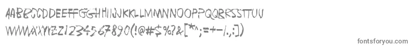FugaDeCerebros-fontti – harmaat kirjasimet valkoisella taustalla