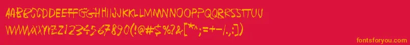 FugaDeCerebros Font – Orange Fonts on Red Background