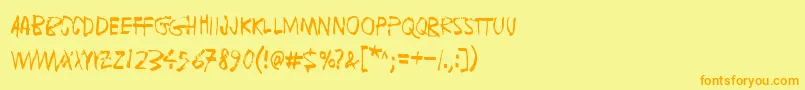 FugaDeCerebros Font – Orange Fonts on Yellow Background