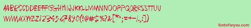 FugaDeCerebros Font – Red Fonts on Green Background