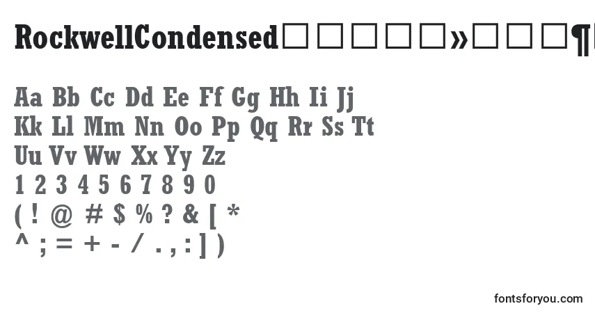 RockwellCondensedРџРѕР»СѓР¶РёСЂРЅС‹Р№ Font – alphabet, numbers, special characters