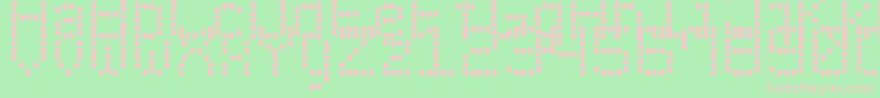 Fonte ModernLedBoard7 – fontes rosa em um fundo verde