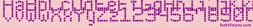 ModernLedBoard7 Font – Purple Fonts on Pink Background