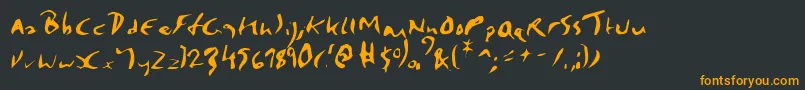 ElmoreRegular-Schriftart – Orangefarbene Schriften auf schwarzem Hintergrund