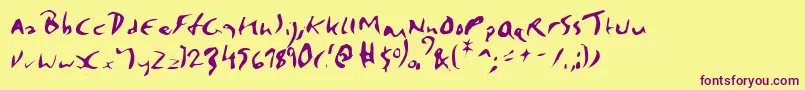 ElmoreRegular Font – Purple Fonts on Yellow Background