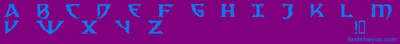 Sad ffy Font – Blue Fonts on Purple Background