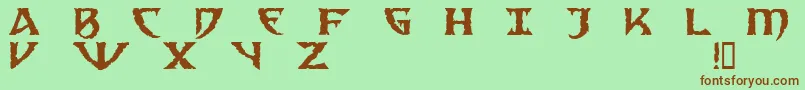 Sad ffy Font – Brown Fonts on Green Background
