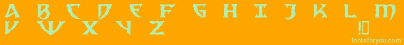 Sad ffy Font – Green Fonts on Orange Background