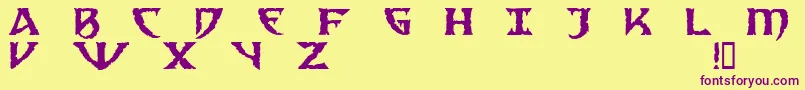 Sad ffy Font – Purple Fonts on Yellow Background