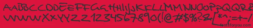 Analfabet Font – Black Fonts on Red Background