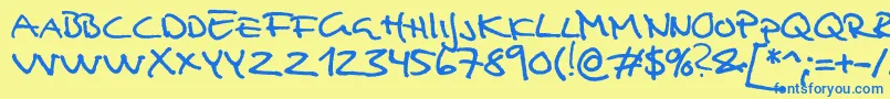Więcej informacji o czcionce Analfabet Czcionka Analfabet – niebieskie czcionki na żółtym tle