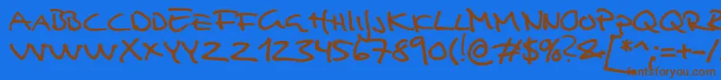 Analfabet Font – Brown Fonts on Blue Background
