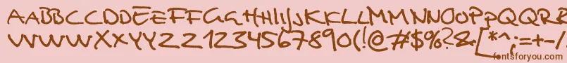 Analfabet Font – Brown Fonts on Pink Background