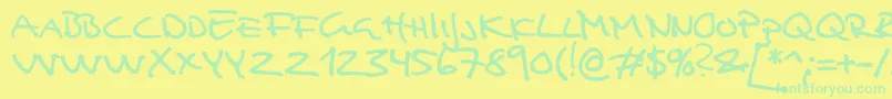 Police Analfabet – polices vertes sur fond jaune