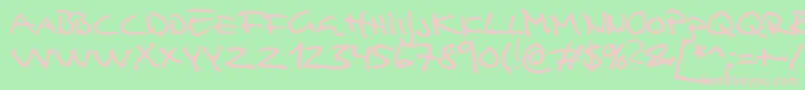 Analfabet Font – Pink Fonts on Green Background