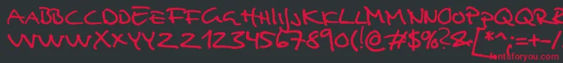 Analfabet Font – Red Fonts on Black Background